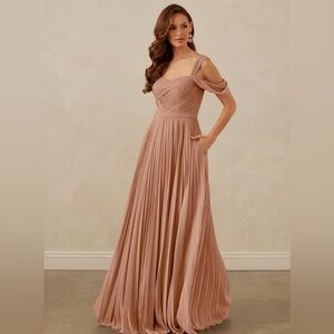 Elegant Blush bridesmaid Gown